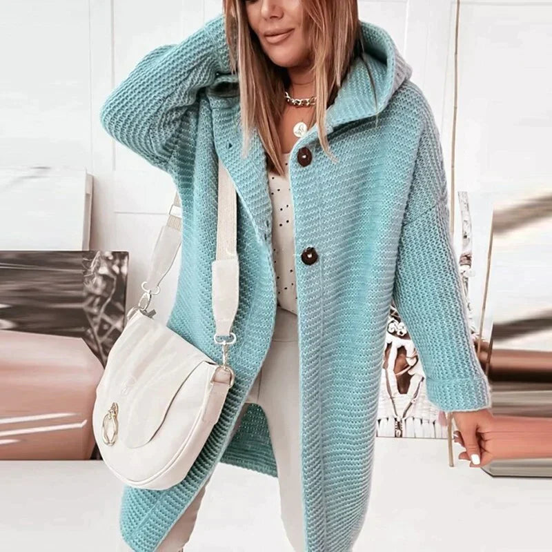Audrey | Women's Cozy Hooded Knitted Cardigan Jacket for Ultimate Comfort