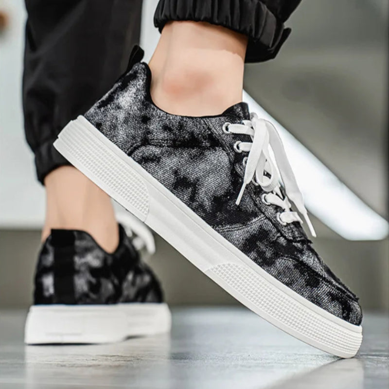 Men's Washed Denim Sneakers – Rugged Style and All-Day Comfort