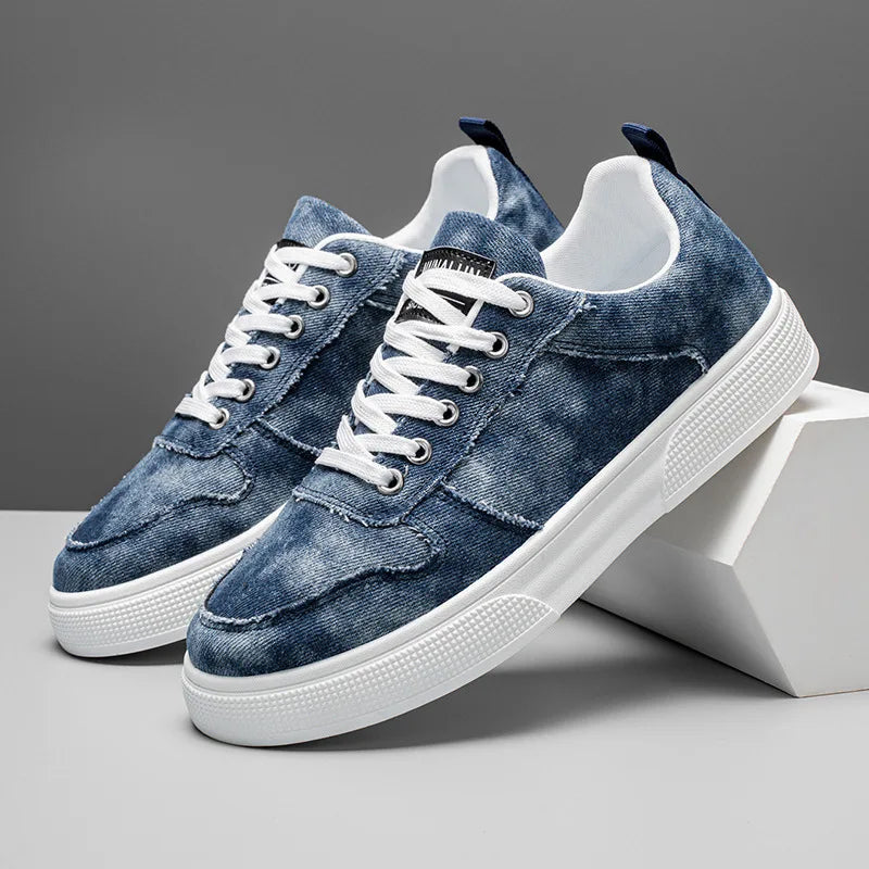 Men's Washed Denim Sneakers – Rugged Style and All-Day Comfort