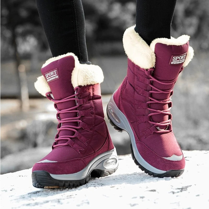 Waterproof New Year Women's Mid-Calf Boots - Warm and Stylish