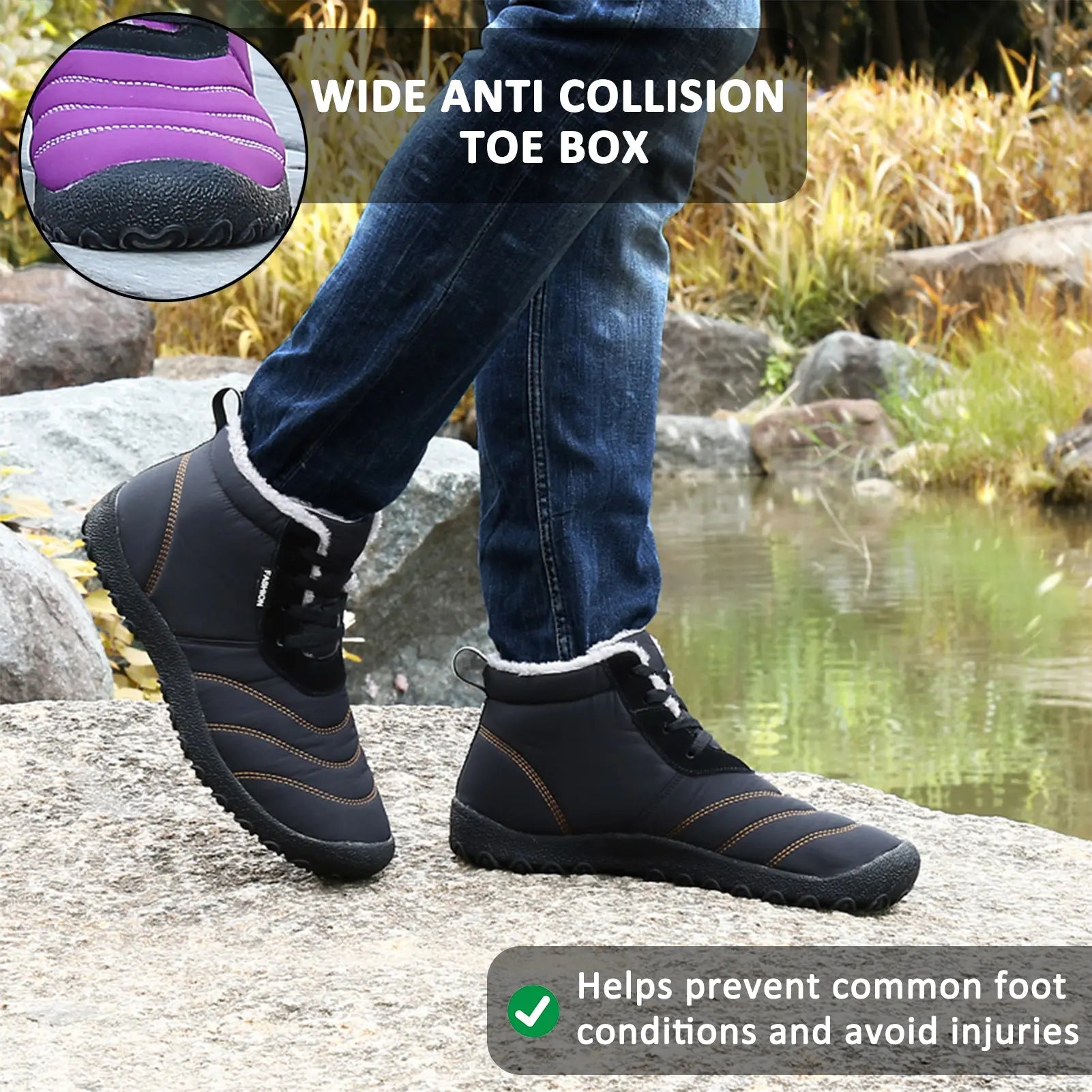 Gelanche Men's Waterproof Ankle Boots – Ultra Comfortable & Supportive Footwear