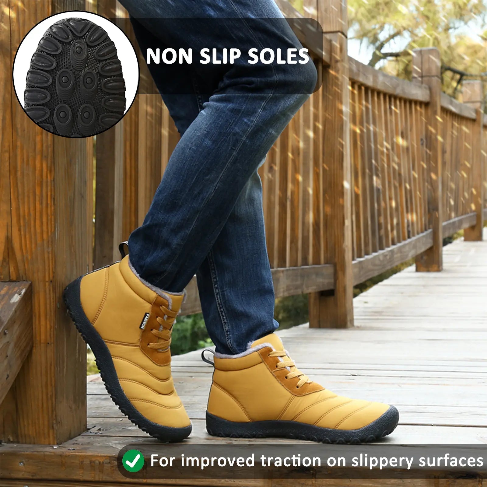 Gelanche Men's Waterproof Ankle Boots – Ultra Comfortable & Supportive Footwear