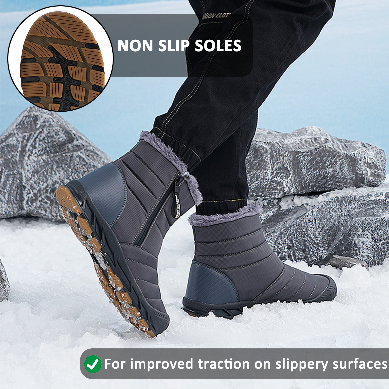 Waterproof High-Top Winter Shoes for Men and Women – Comfort and Support for Your Winter Adventures