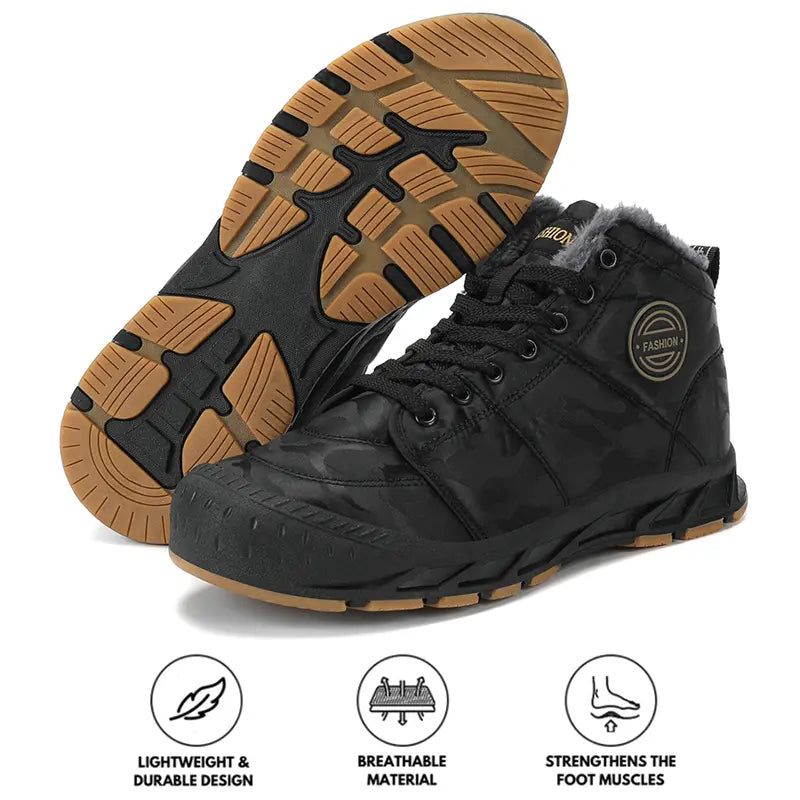 Waterproof winter leather shoes for men – Ideal warm comfort for your outdoor adventures