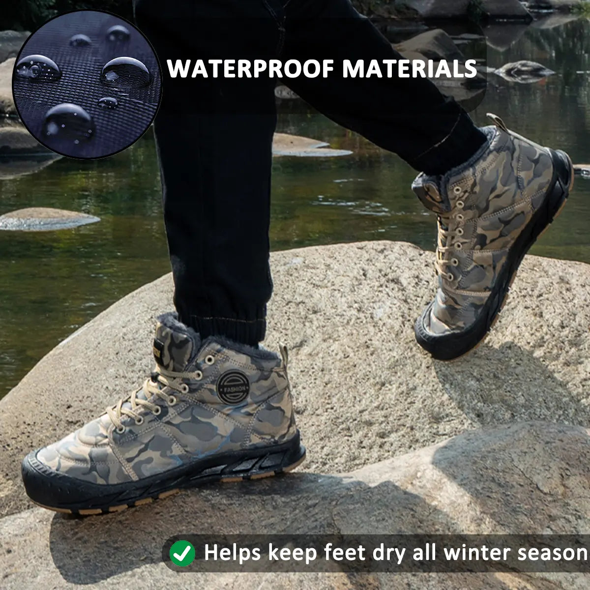 Waterproof winter leather shoes for men – Ideal warm comfort for your outdoor adventures