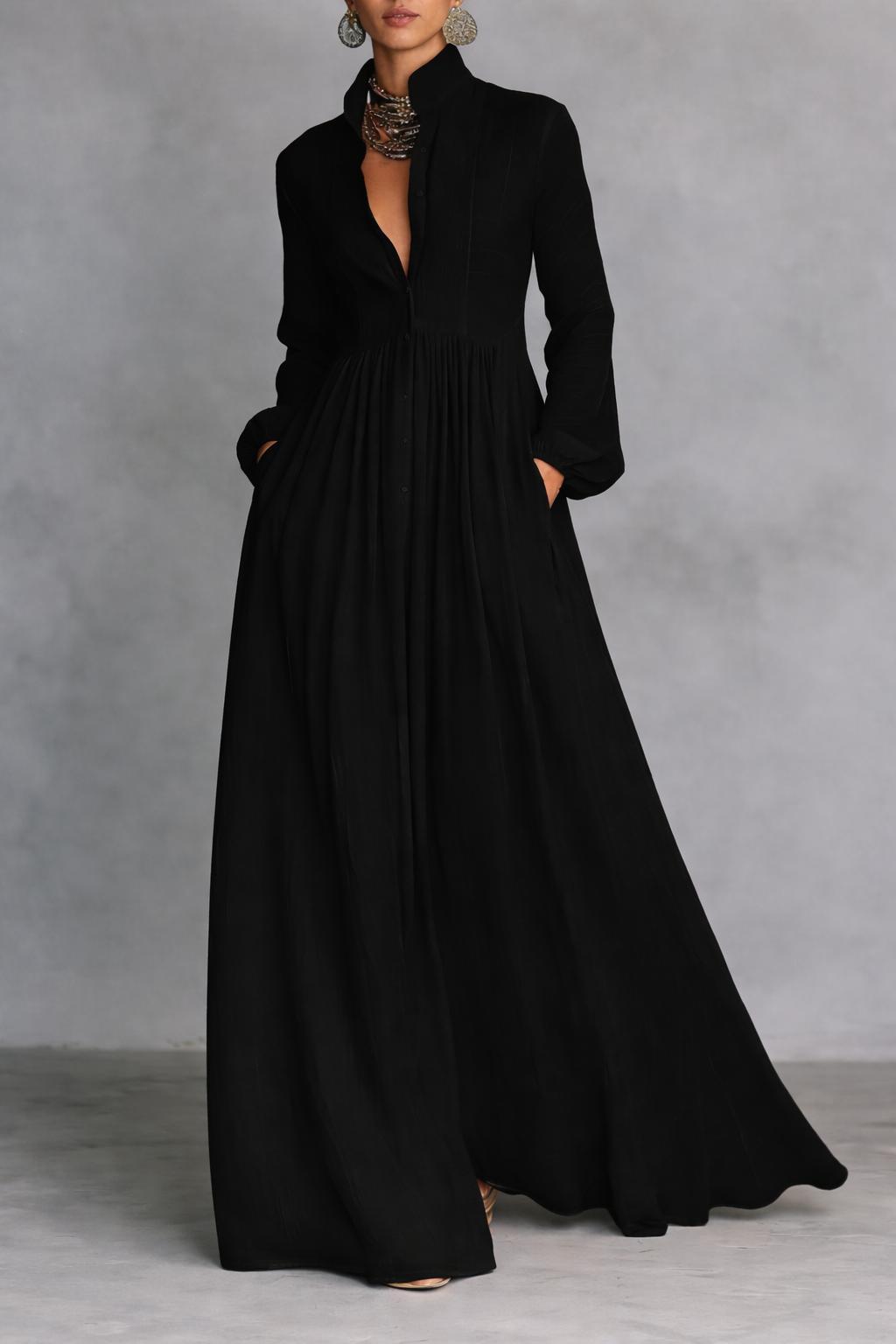 Serena Flowing Button-Front Maxi Dress - Effortless Chic for Any Occasion