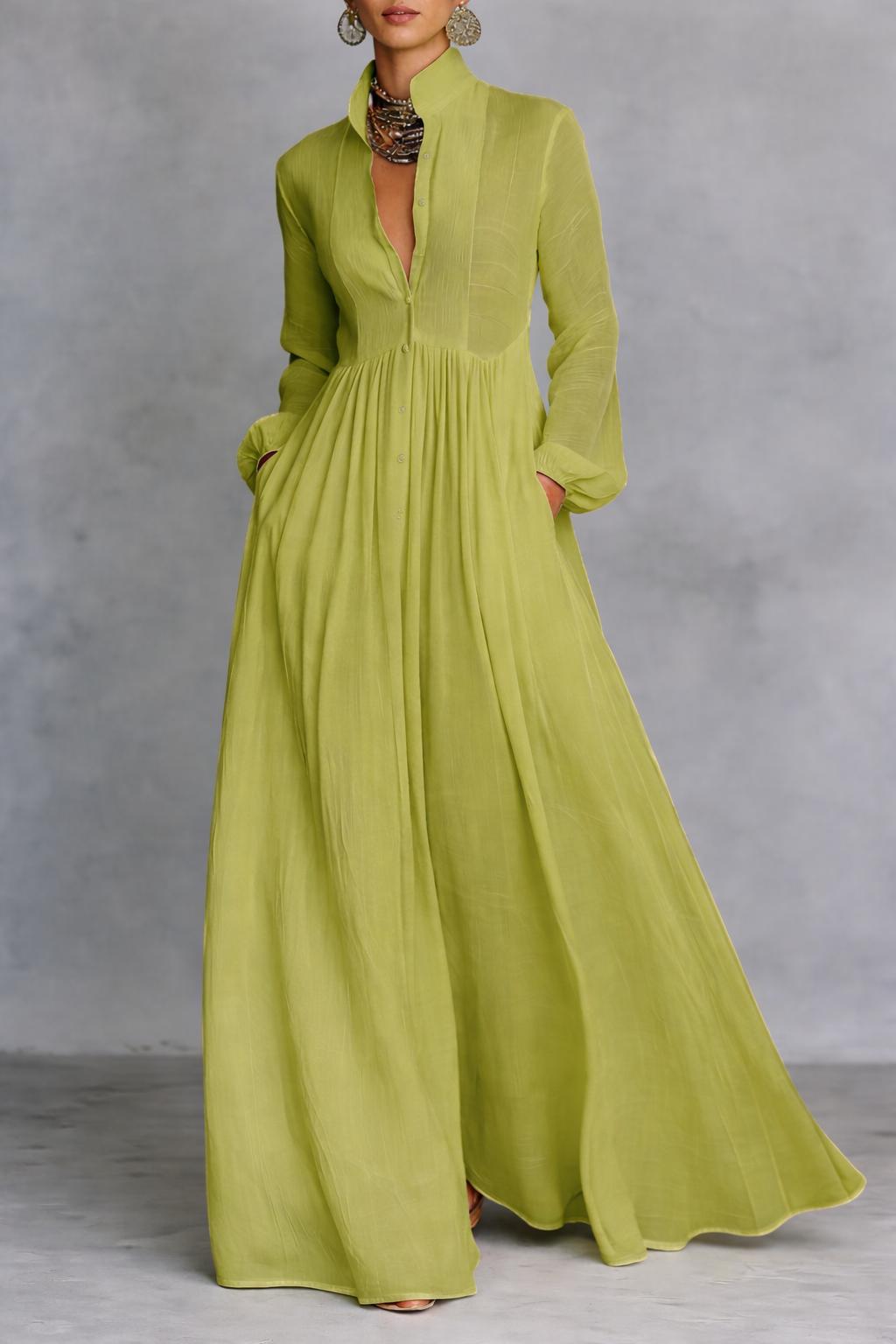 Serena Flowing Button-Front Maxi Dress - Effortless Chic for Any Occasion