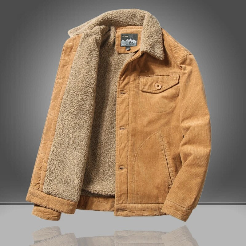Declan - Elegant Sherpa Corduroy Jacket for a Warm and Trendy Style