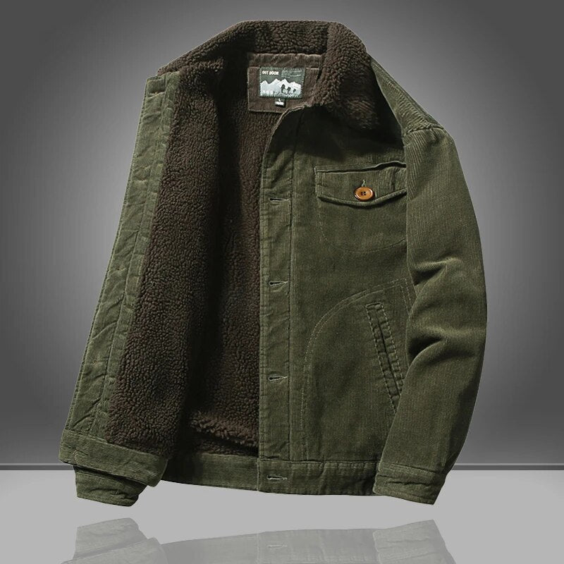 Declan - Elegant Sherpa Corduroy Jacket for a Warm and Trendy Style