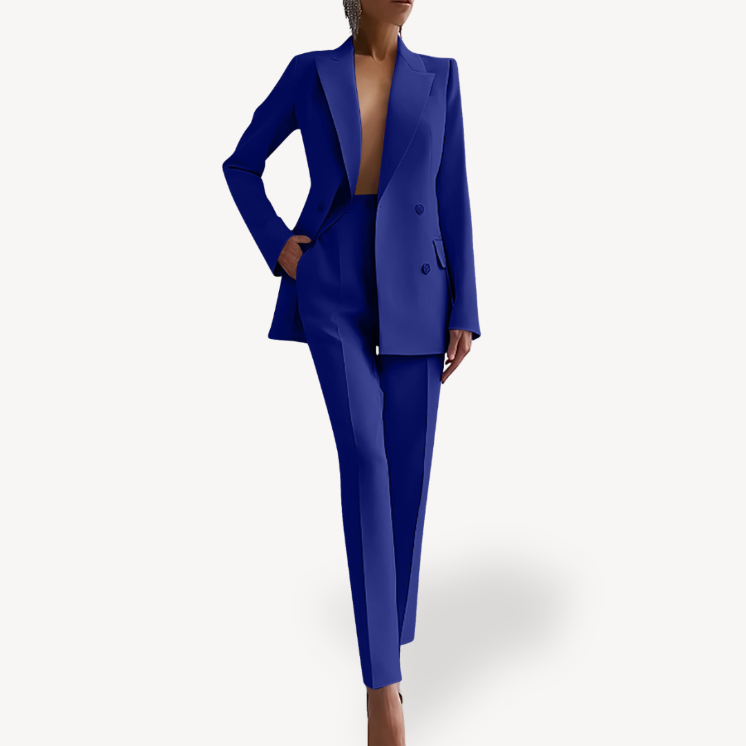Fiona | Elegant Women's Tailored Suit Set with Sleek Long Blazer for a Sophisticated Look