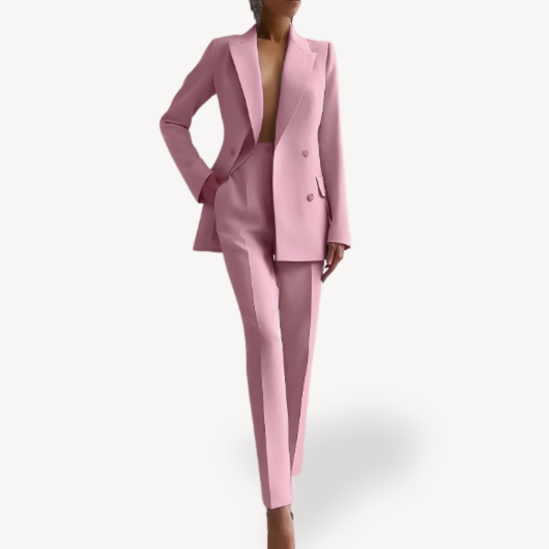 Fiona | Elegant Women's Tailored Suit Set with Sleek Long Blazer for a Sophisticated Look