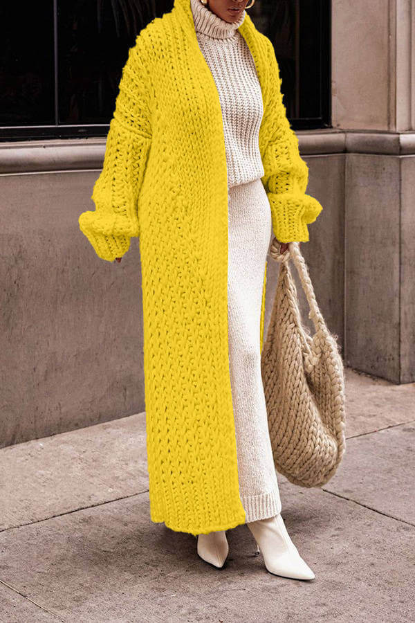 Grace Damen Winter Comfortable Long Sleeve Knit Cardigan for Everyday