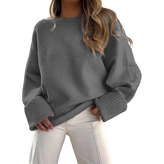 Cozy Long-Sleeve Crewneck Pullover Sweater for Everyday Warmth