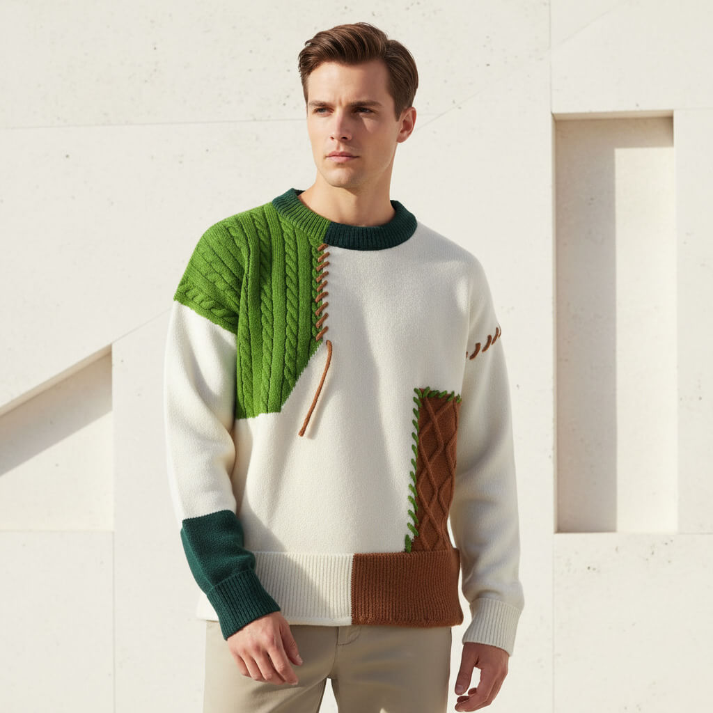 Blake Patch Knit Sweatshirt, Trendy Style and Ultimate Comfort