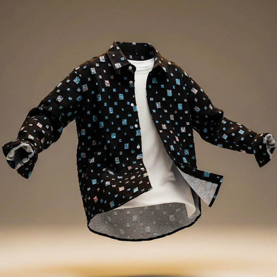 Vero Mosaic Button-Down Shirt - Unique and Elegant Style