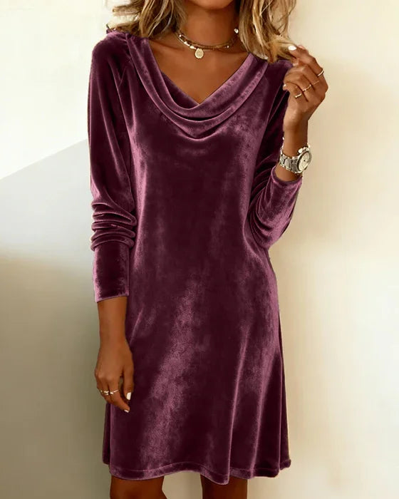 Frosina Velvet Dress - Relaxed Fit for Effortless Elegance