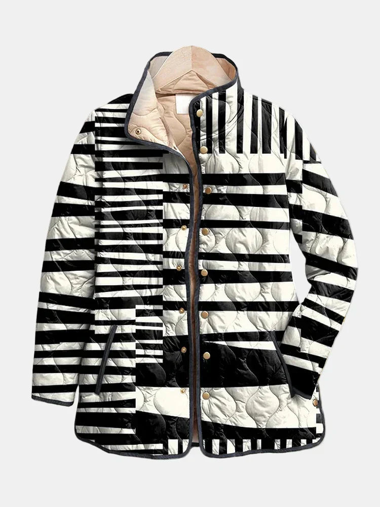 Miren Black & White Quilted Jacket - Effortlessly Chic Outerwear
