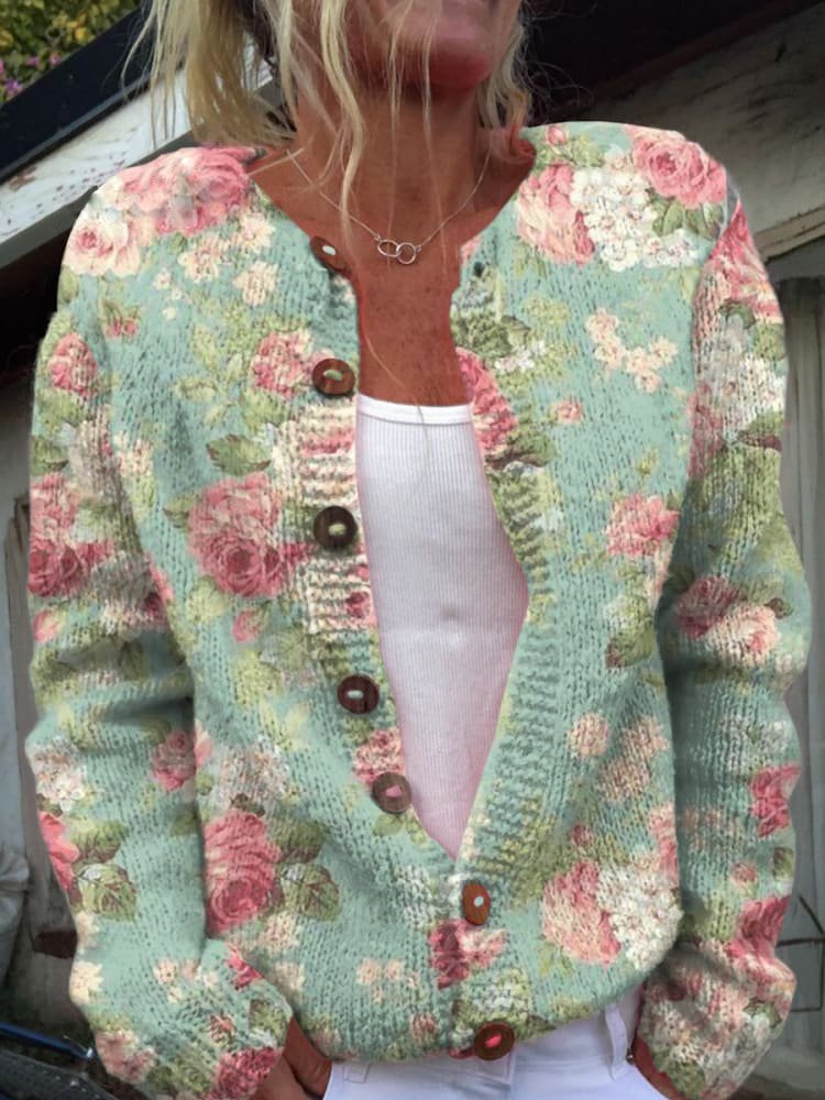 Vintage Floral Cardigan — Timeless Elegance in Bloom
