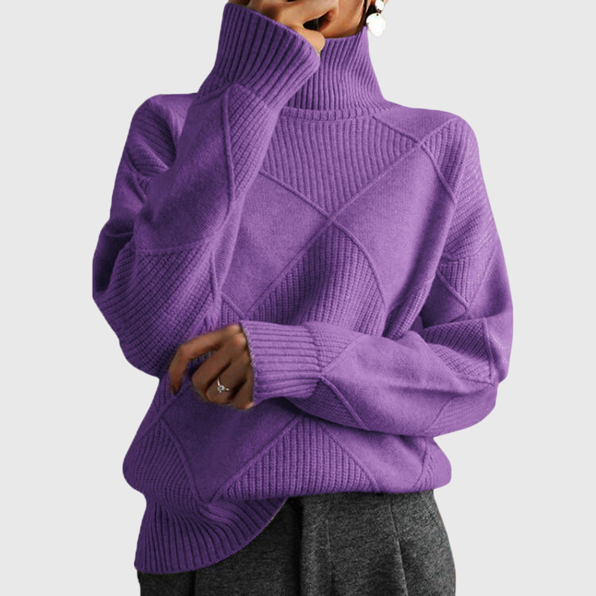 Angela™ - Oversized Cozy Turtleneck Sweater for Comfort and Style