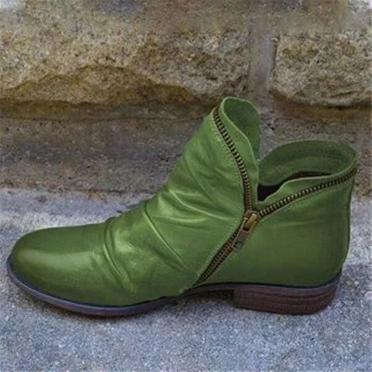 SmithShoes Stylish Faux Leather Zip-Up Boots for a Chic Look