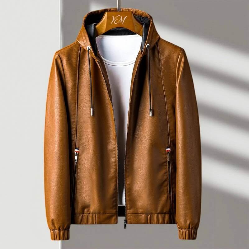 Aspen Leather Jacket with Hood - Elegant and Comfortable Style