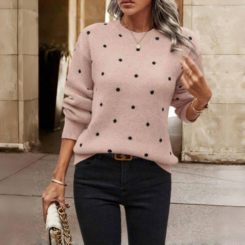 Nina - Chic Polka Dot Knitted Sweater for Cozy Style