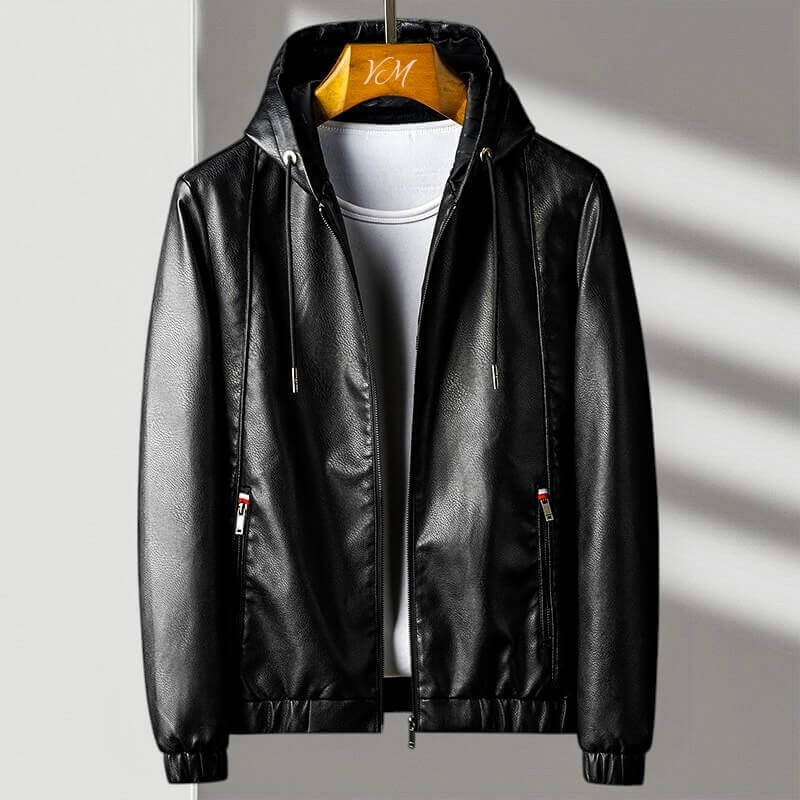 Aspen Leather Jacket with Hood - Elegant and Comfortable Style