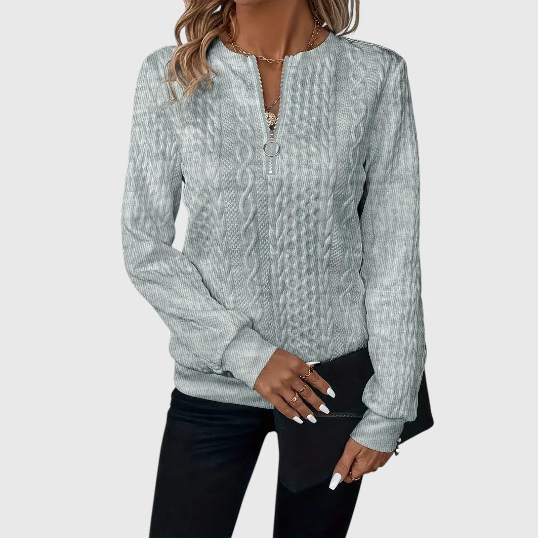 Pauline - Sophisticated Stylish Zip-Up Sweater