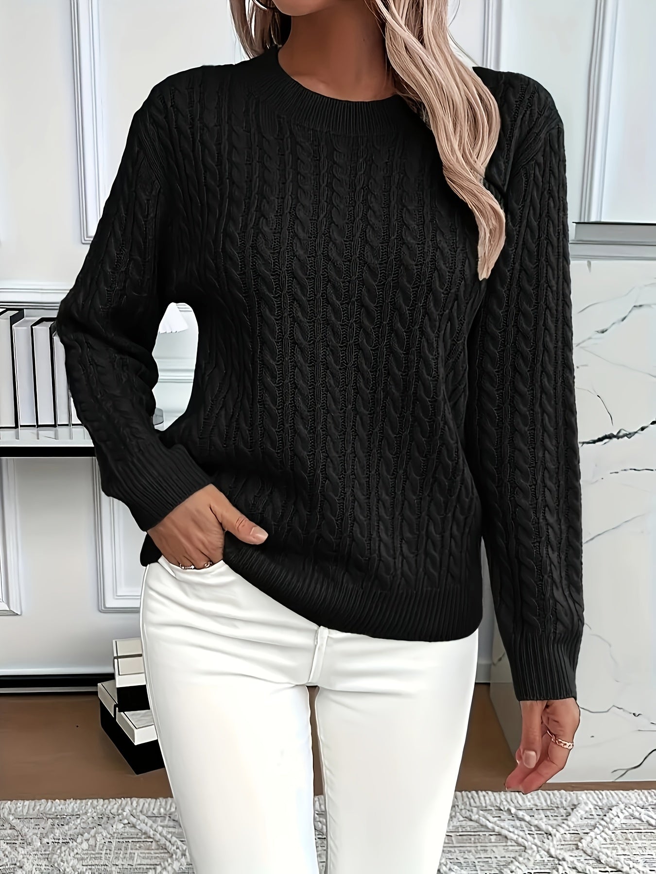 Antonella - Stylish Loose Fit Round Neck Sweater