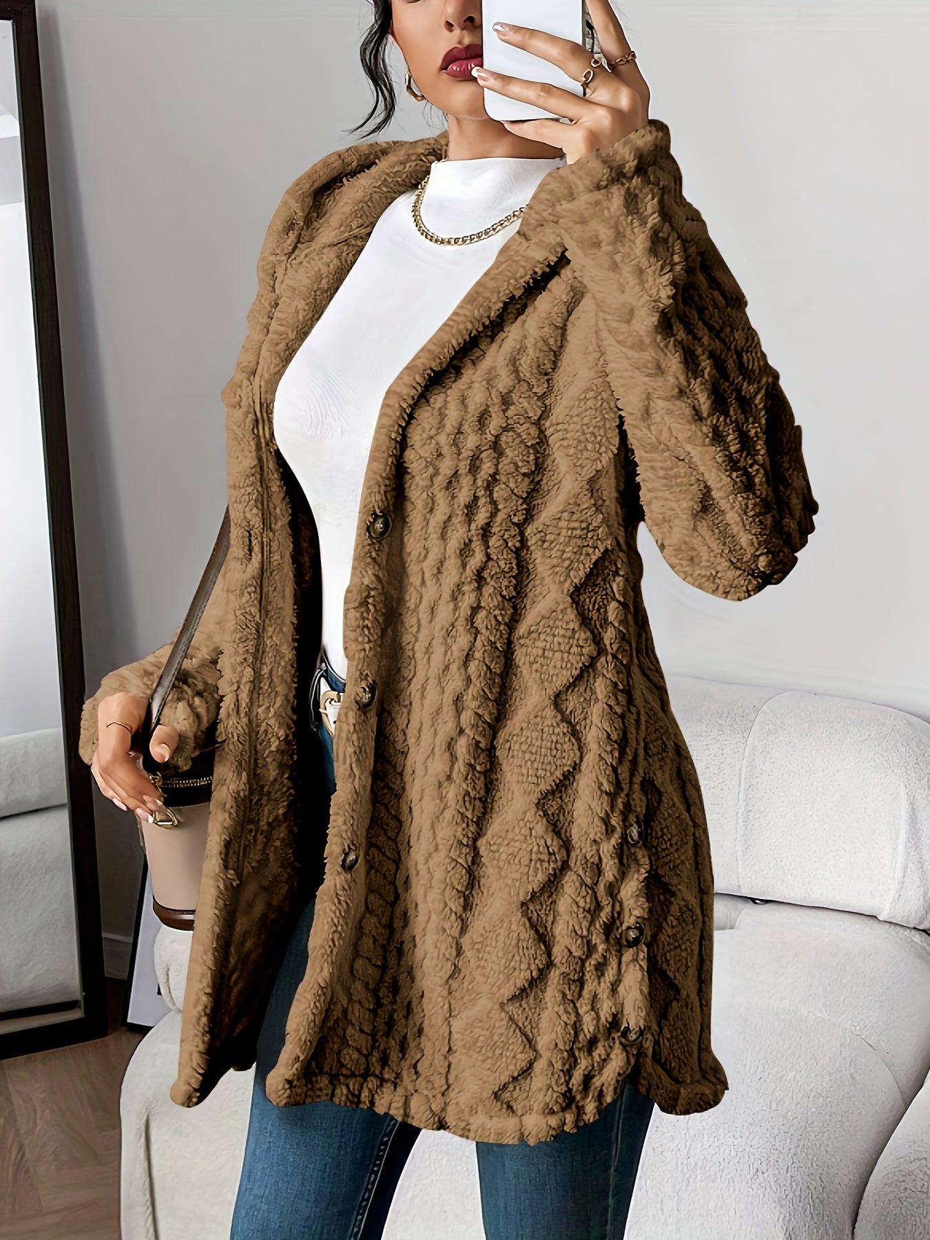 Chateau Elise™ Luxe Plush Hooded Cardigan - Supreme Comfort and Style