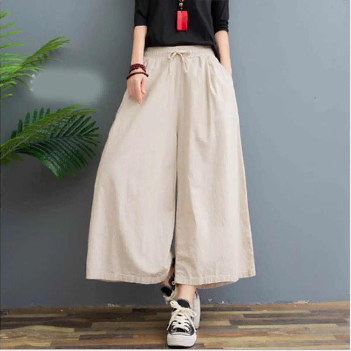 AMELINA - Comfortable and Trendy Linen Pleated Trousers