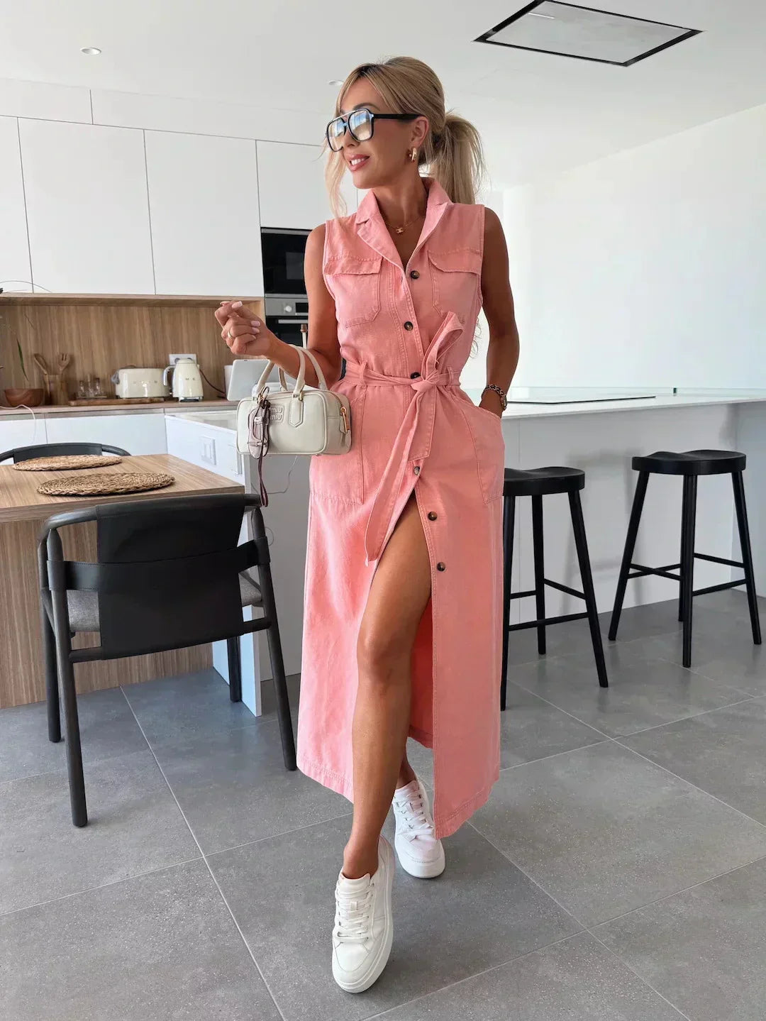 Sleeveless Maxi Denim Dress - Effortless Style for Everyday