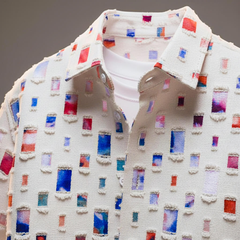 Vero Mosaic Button-Down Shirt - Unique and Elegant Style