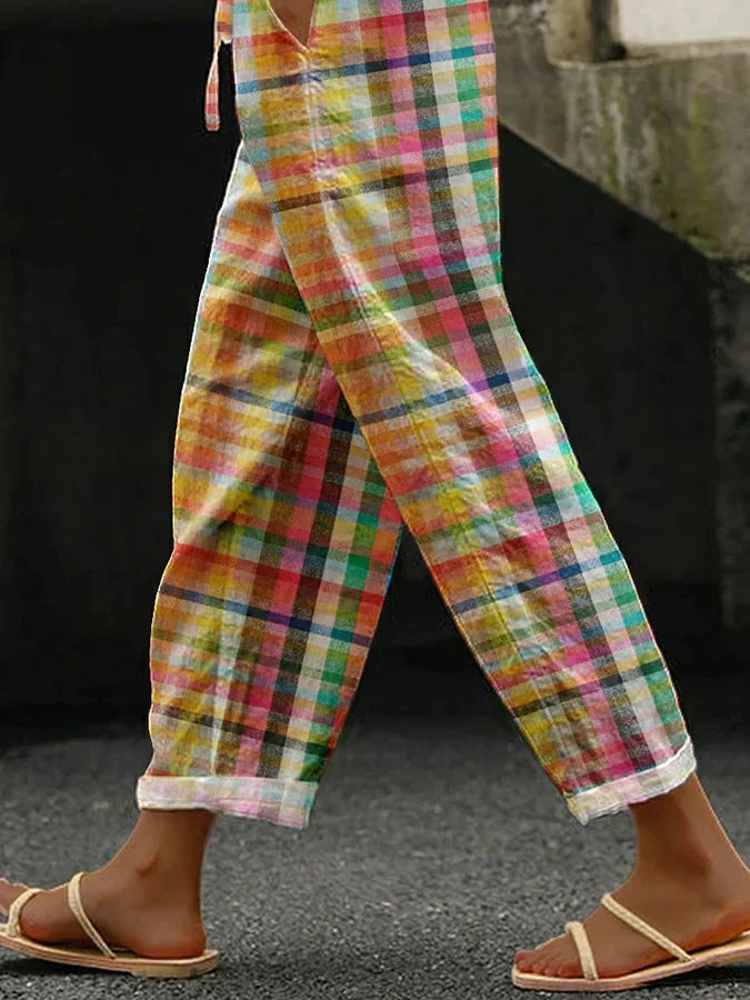 ZENARIA – Comfortable Plaid Pants for a Stylish and Casual Look