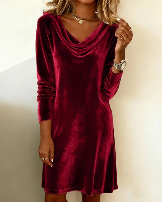 Frosina Velvet Dress - Relaxed Fit for Effortless Elegance