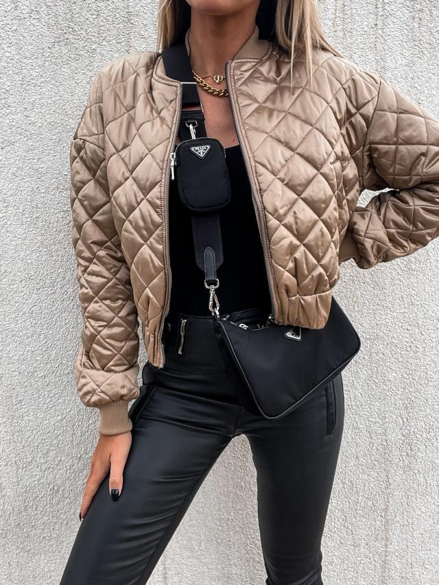 Women's Clothing Biker Puffer Jacket for a Casual Look