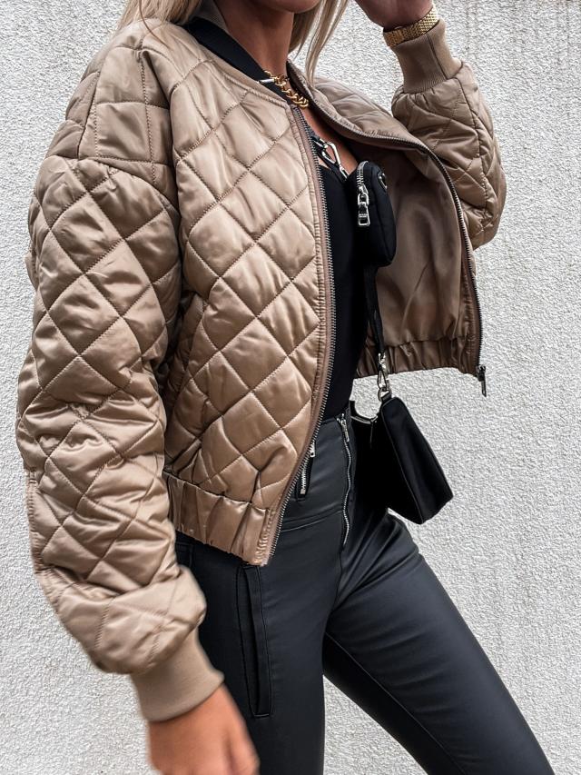 Women's Clothing Biker Puffer Jacket for a Casual Look