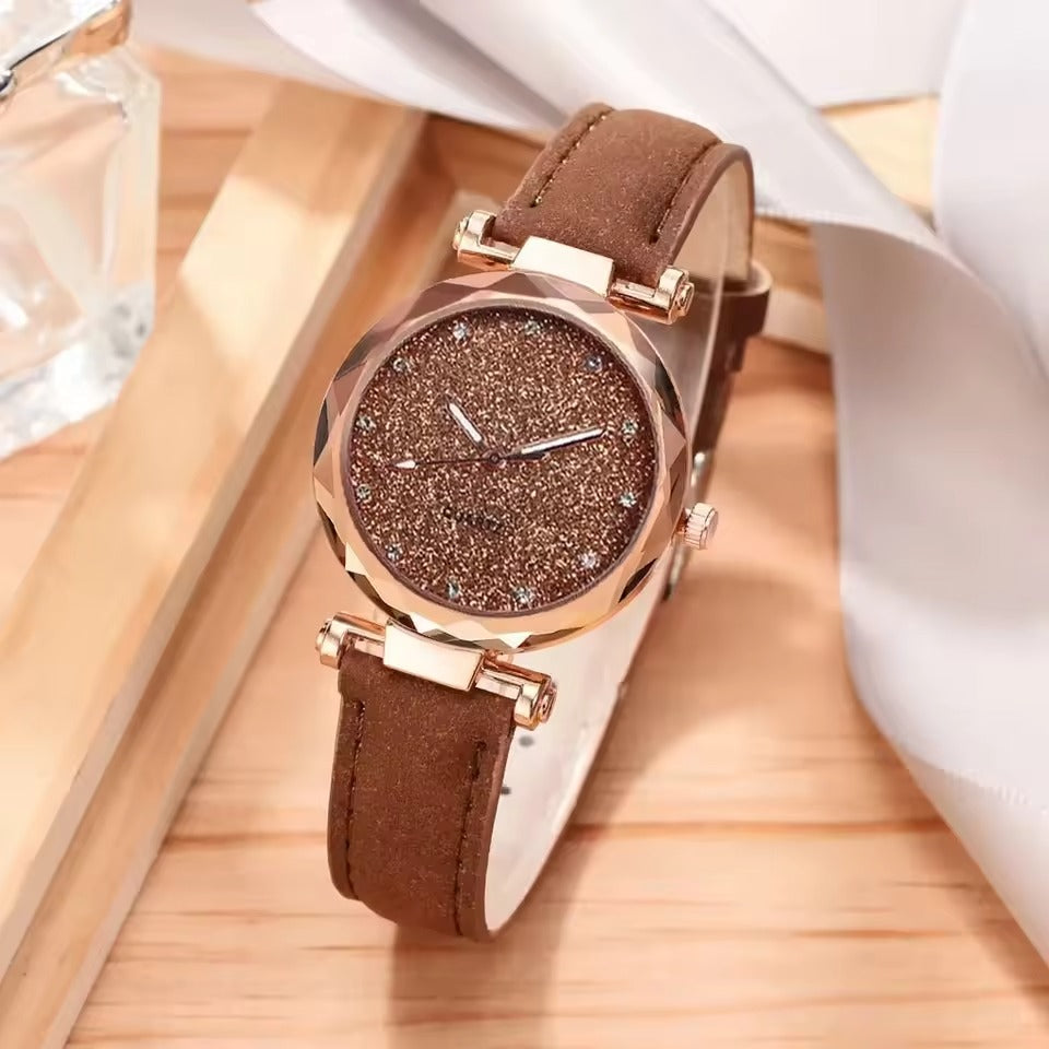 Elegant modern watch adorned with sparkling rhinestones