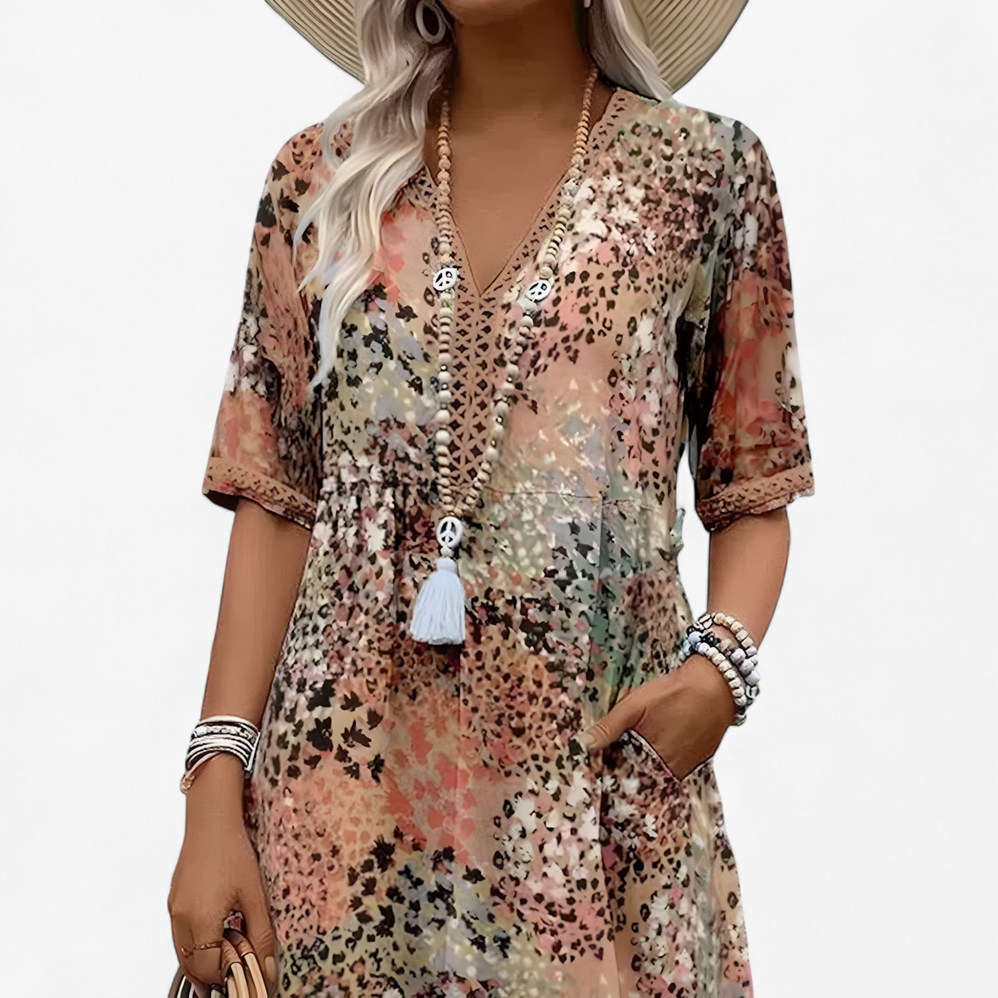 Elegant Floral Print Dress