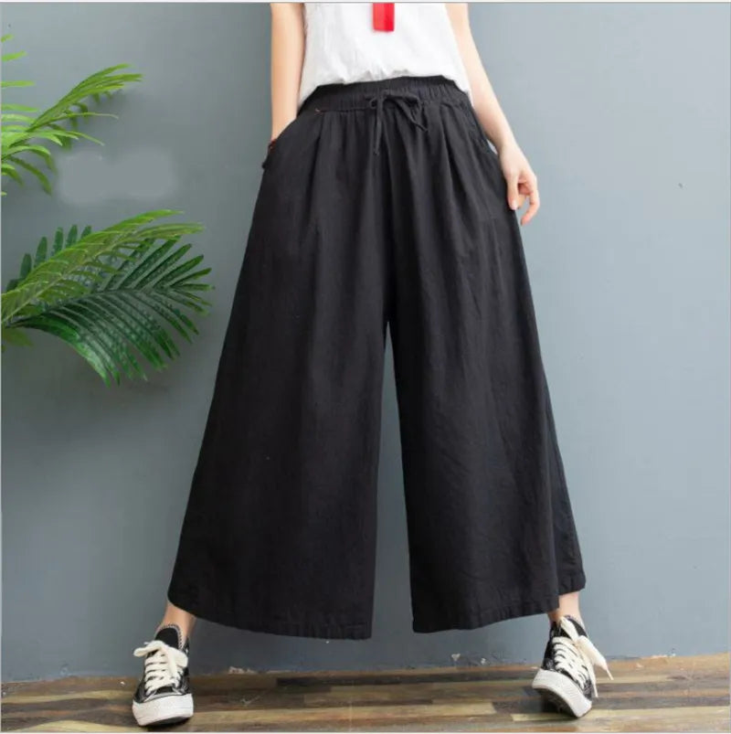 AMELINA - Comfortable and Trendy Linen Pleated Trousers