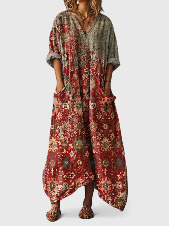 Elodie Embroidered Relaxed-Fit Midi Dress