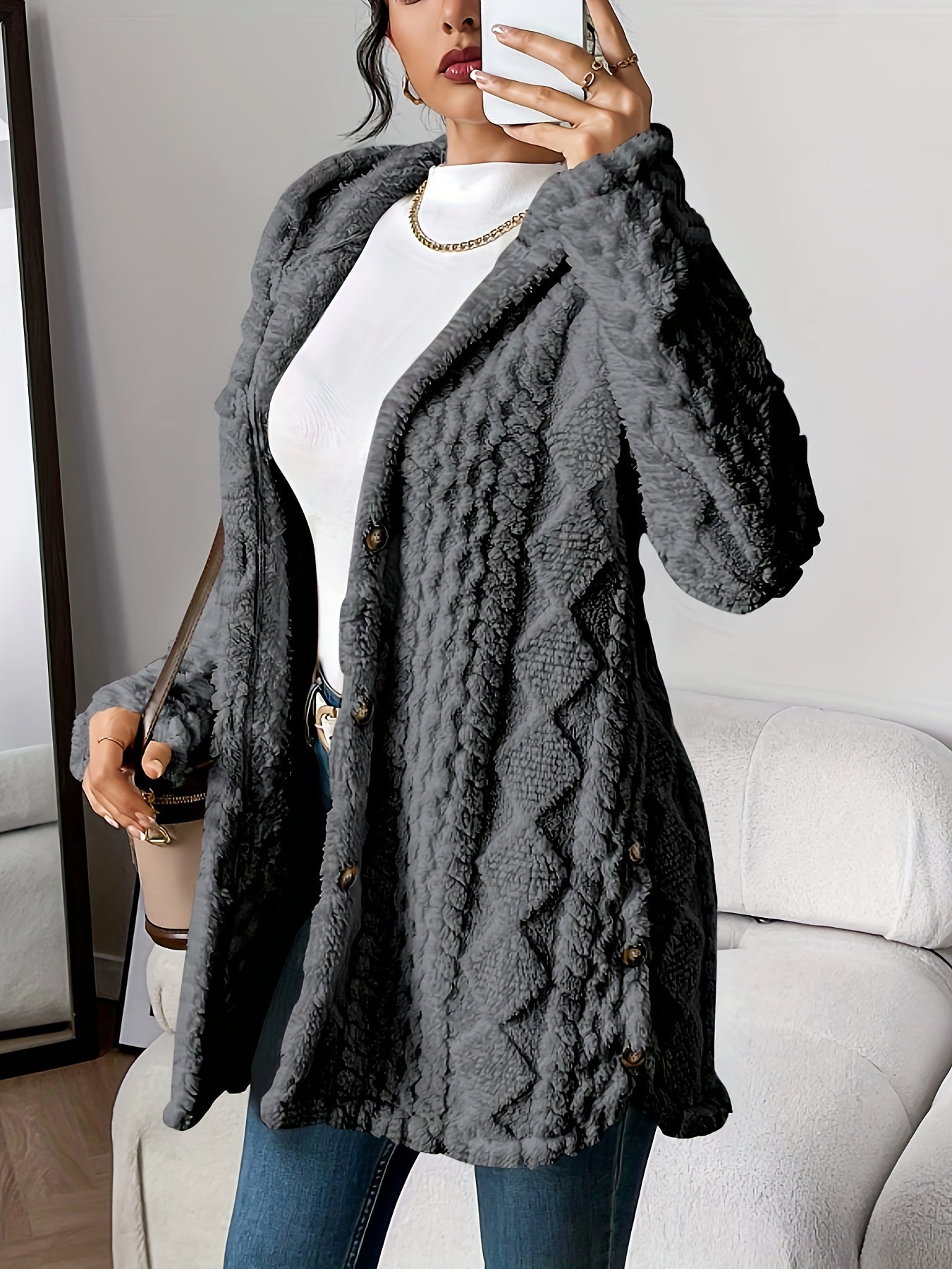 Chateau Elise™ Luxe Plush Hooded Cardigan - Supreme Comfort and Style
