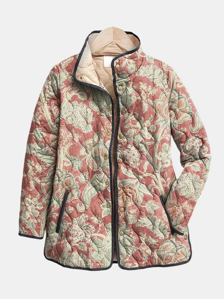 Angela | Timeless Vintage Floral Quilted Jacket for Casual Chic