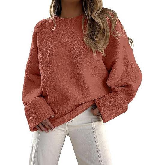 Cozy Long-Sleeve Crewneck Pullover Sweater for Everyday Warmth