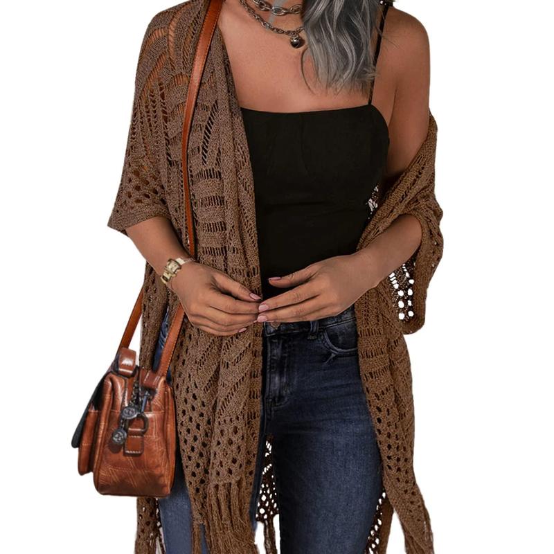 Cozy Summer Hollow-Out Tassel Outerwear