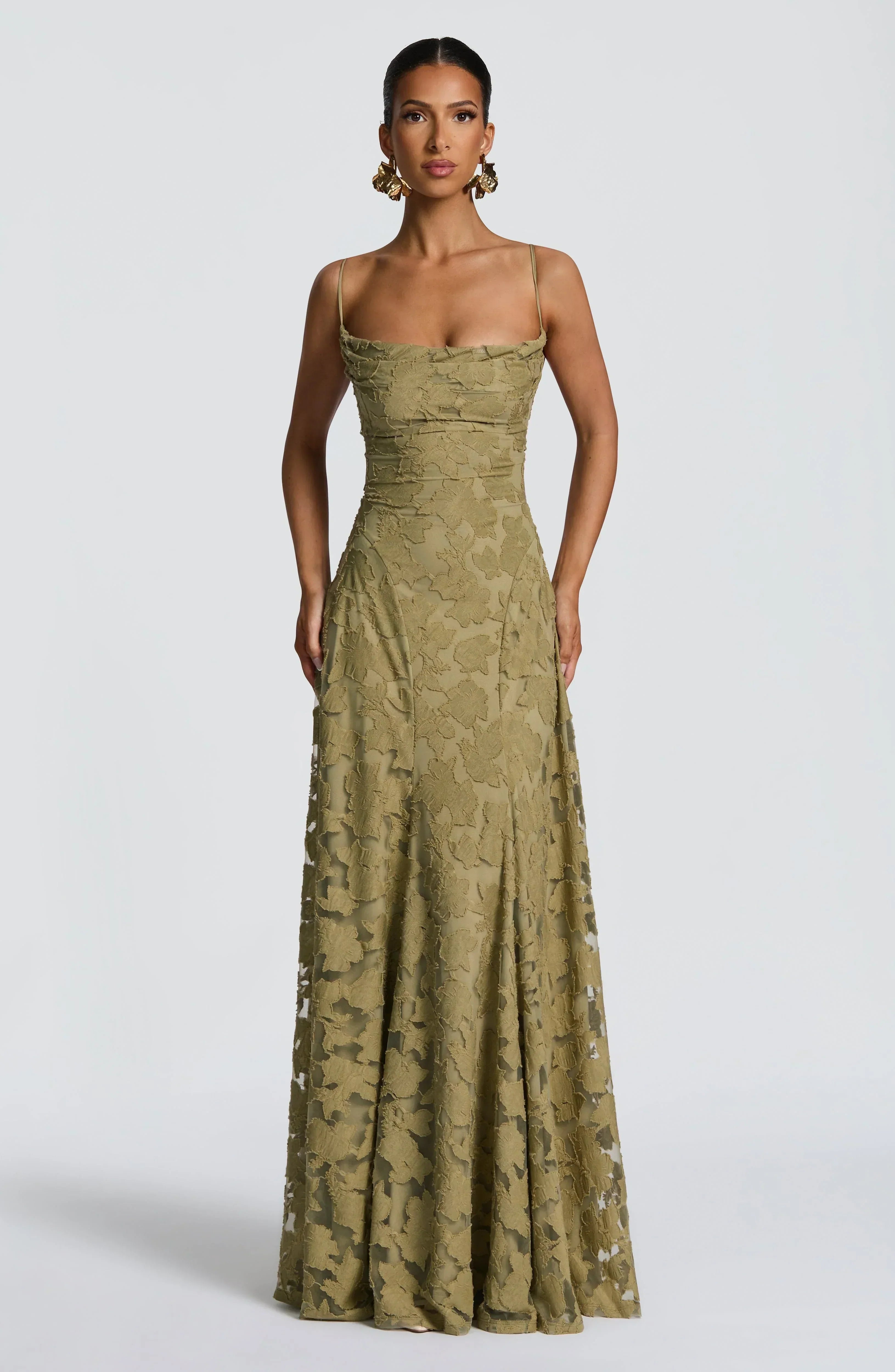 Aveline Lace Corset Maxi Dress for Glamorous Evenings