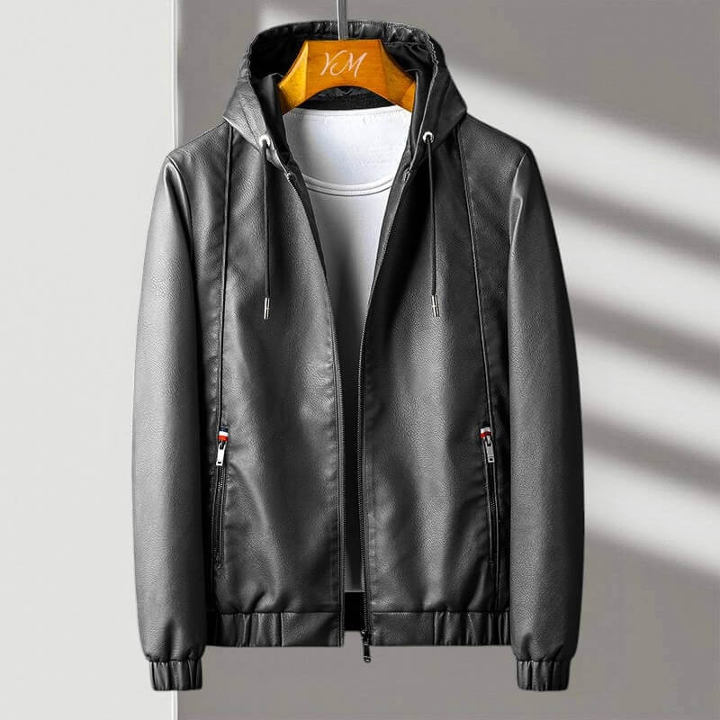 Aspen Leather Jacket with Hood - Elegant and Comfortable Style