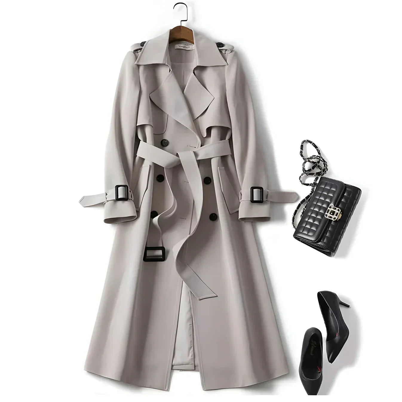 Jade Elegance - Chic Style Trench Coat