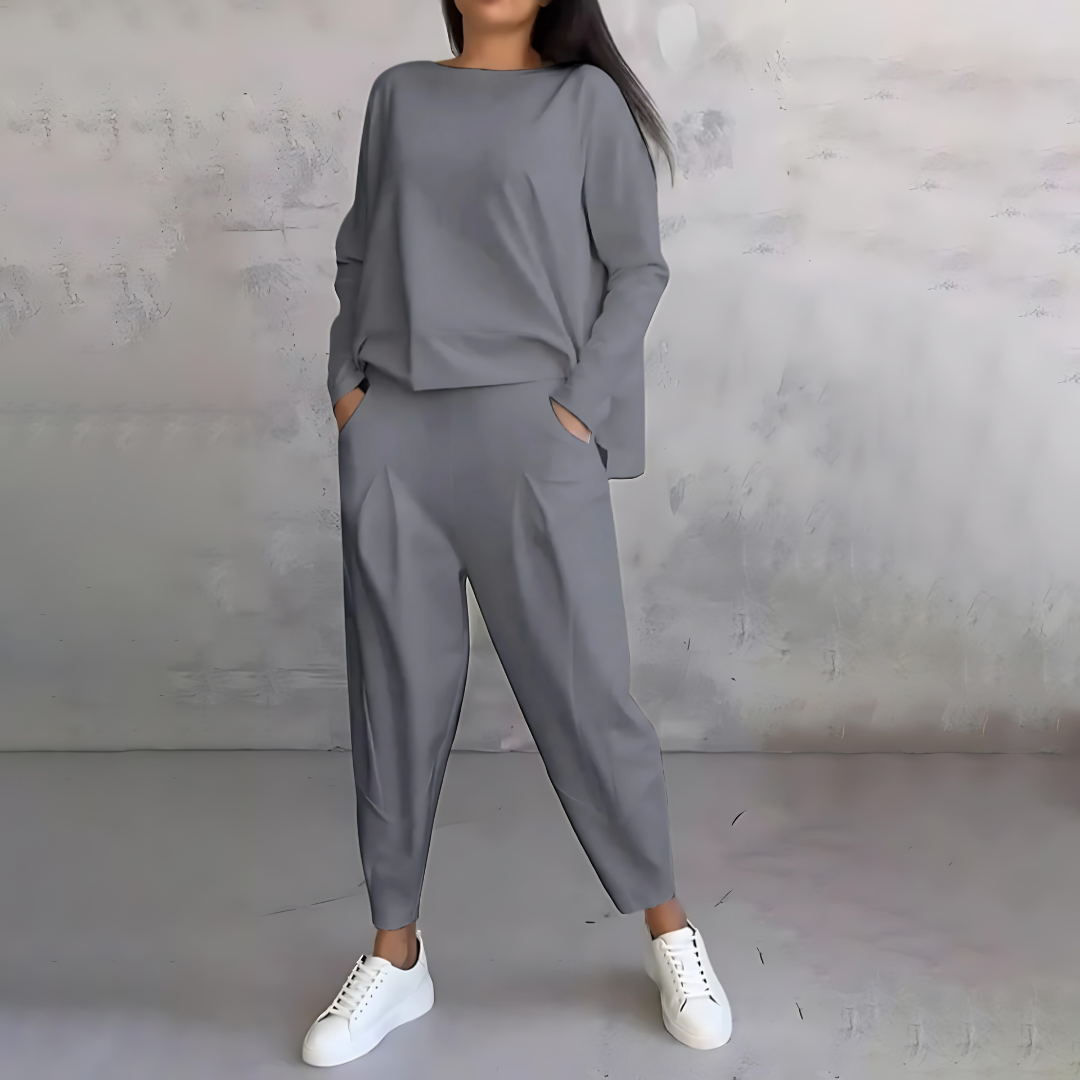 Maya Women's Casual Loose Fit Top and Pants Set