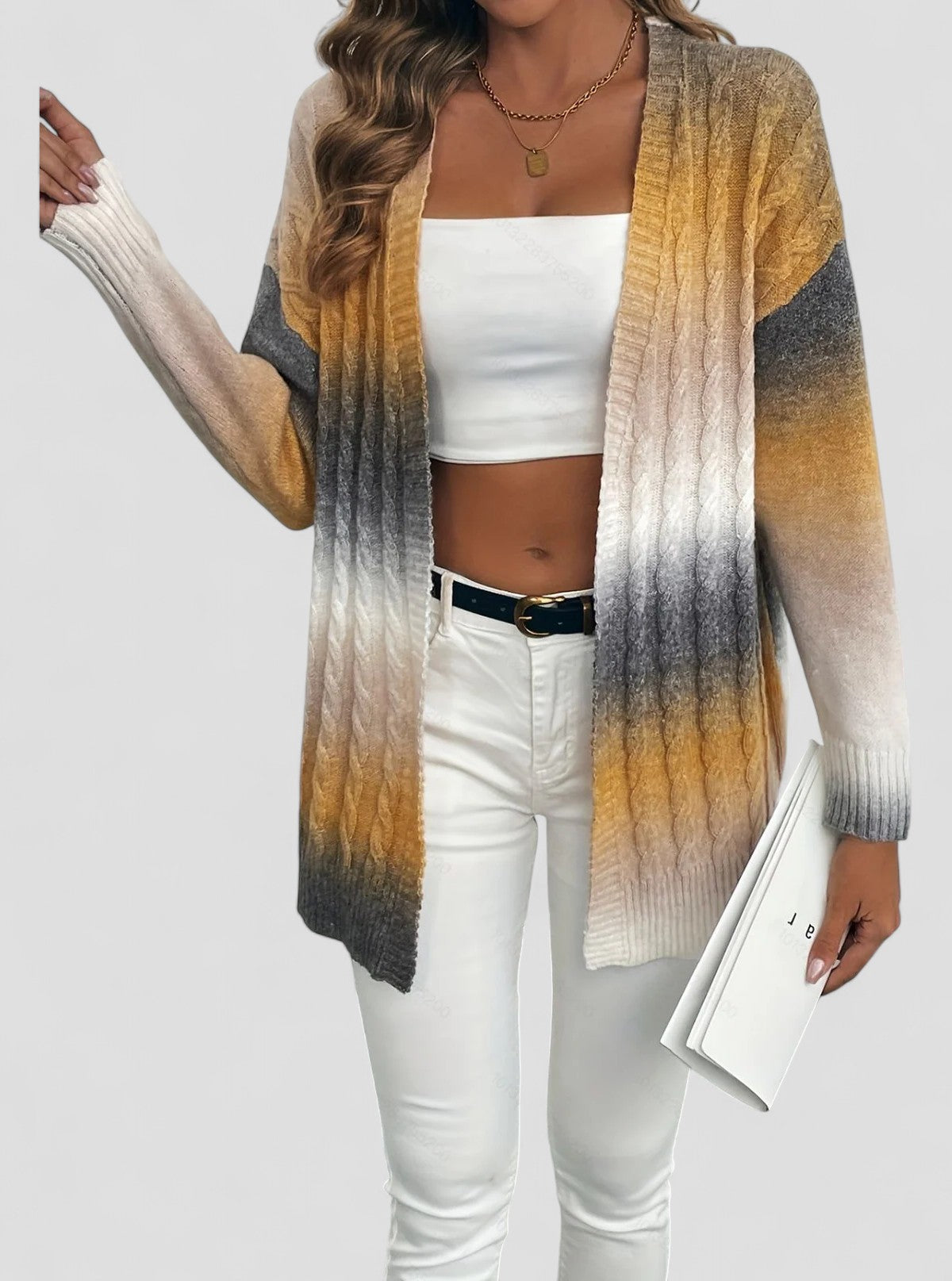 Chic and Comfortable Gradient Plush Cardigan Elegance